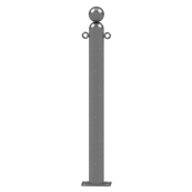 Ornamental bollard | Series 478B | � 76 mm | stationary, to be fixed by plugswith base plate 100 x 150 mm | without lock | with 2 eyelets